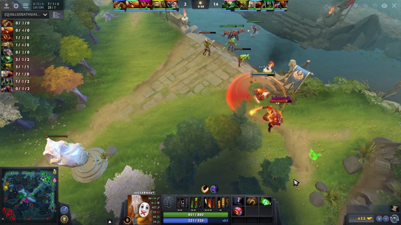 Dota 2 Juggernaut 7X Kill Streak Game Play - YouTube