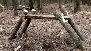 Bushcraft Friction Bench Build: Woodworking, Outdoor Camp