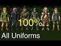 Zelda: Breath of the Wild - All Costumes (100% and Upgraded)