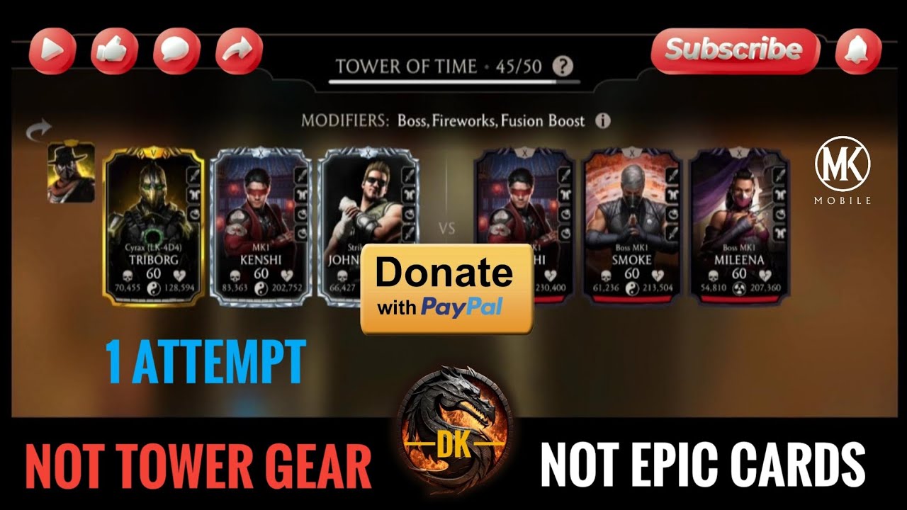 Tower of Time 45 & Reward 🎮 Mortal Kombat Mobile▫️MK Mobile▫️MKM 