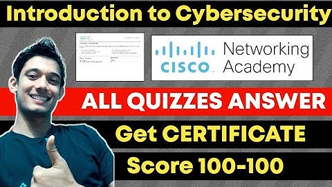 CISCO Introduction to Cyber Security | Quiz Answers | Cisco | Networking Academy