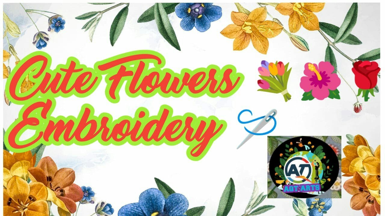 Cute flower all over design hand embroidery flower design YouTube