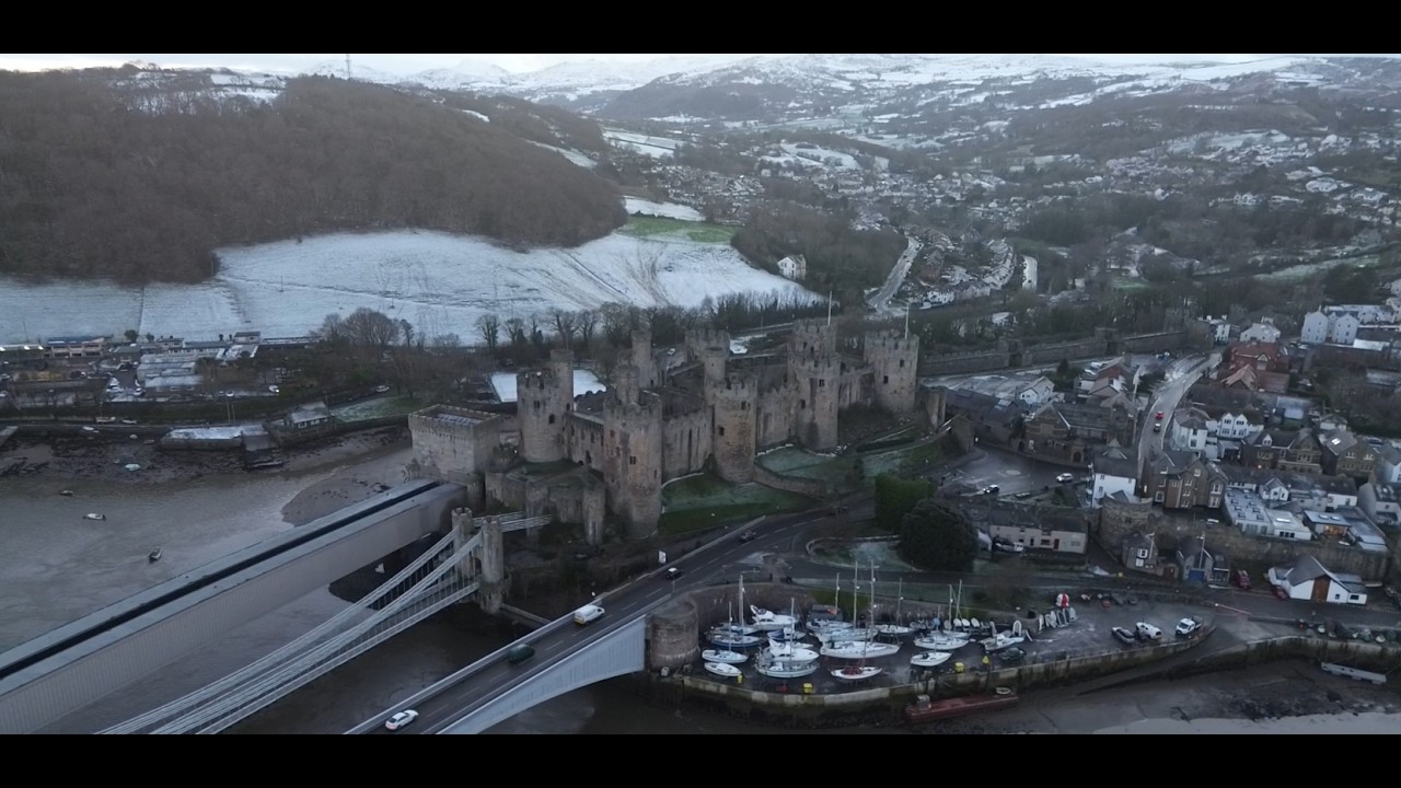 Conwy Castle in the Snow (Re-visit) North Wales 2026 DroneShotsWales