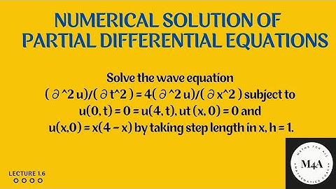 Example on Wave Equation|| Numerical Solutions of PDE|| One Dimensional Wave Equation