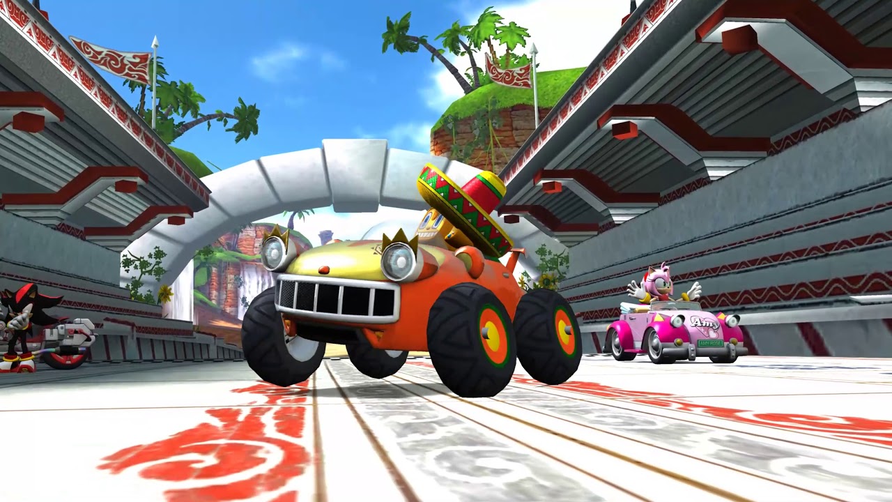 Sonic & SEGA All Stars Racing 4 way split screen Marathon pt1