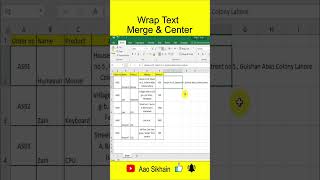 Wrap text and merge and center in excel