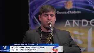 ANDORRA SAX FEST 2023: Nicolás Castro Granados (Colombia) plays Elegie Op. 44, Alexander Glazunov