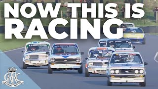 6 car battle! No quarter given or asked around Goodwood