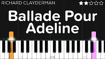 Richard Clayderman - Ballade Pour Adeline | EASY Piano Tutorial