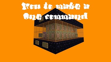 How to make a one command [1.11 Tutorial]
