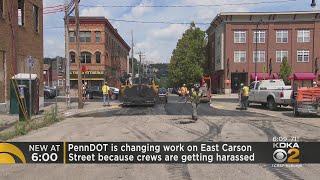 PennDOT changing work hours on East Carson Street because crews are being harassed