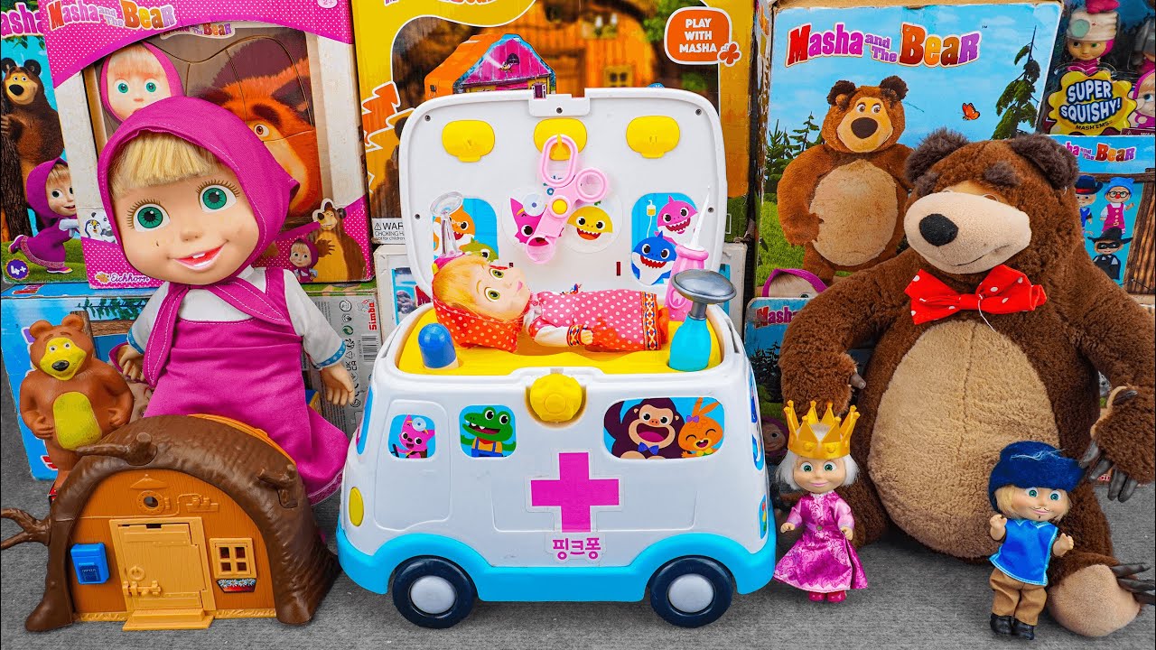 96 Minutes Satisfying with Unboxing Cute Masha and The Bear Ambulance Playset 🚑 Review Toys