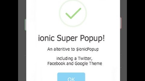 ionicSuperPopup plugin demo