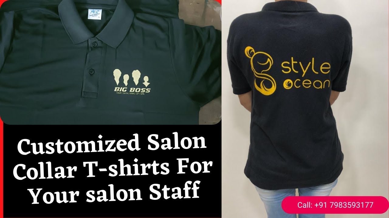 Customized Salon Collar Tshirts For Your salon Staff Hair Salon Logo