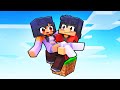 Aphmau and aaron on one block in minecraft