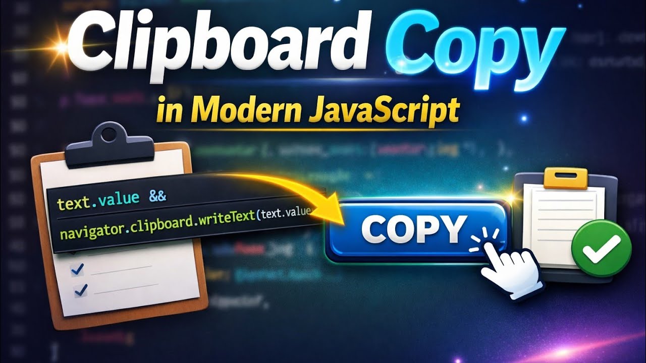 Modern JavaScript Clipboard Copy Project With 3 Tips - YouTube