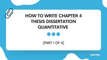 How To Write Chapter 4 Thesis Dissertation Quantitative (Part 1 of 4)