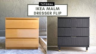 IKEA MALM Dresser FLIP | Fluted Drawers + Legs | STEP BY STEP