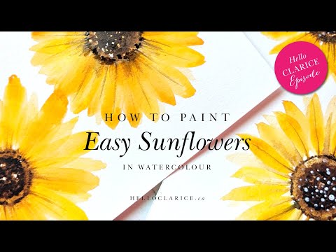Super Easy Sunflowers in Watercolour - Step-by-step Tutorial