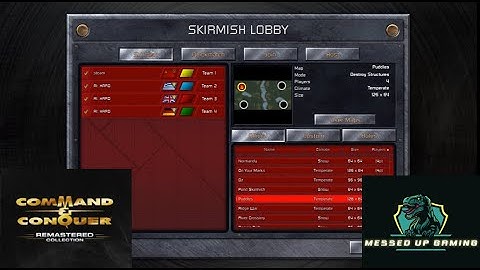 Command and Conquer Red Alert Remastered Skirmish Gameplay USSR– MAP: Puddles 2