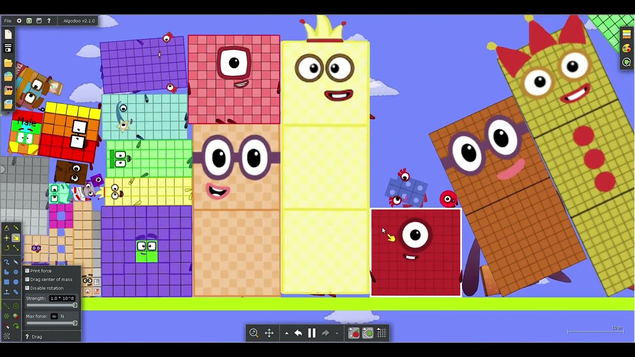 Numberblocks Battle 188 in Algodoo (No Sound)