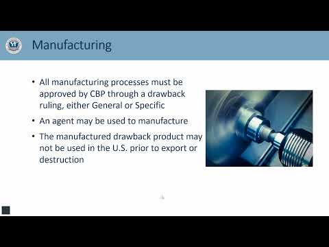 Duty Drawback Webinar (opens on YouTube)