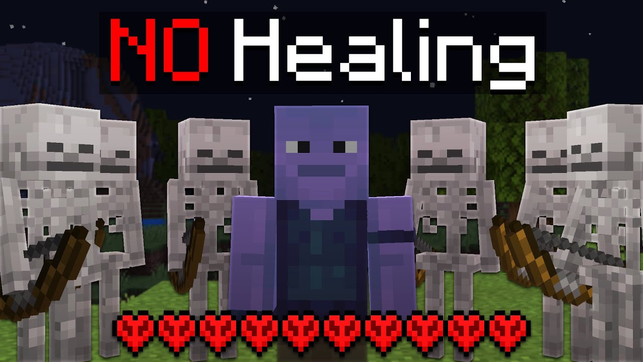I Beat Minecraft WITHOUT Healing... (ever)