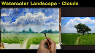 Watercolor Cloud Landscape Painting Tutorial