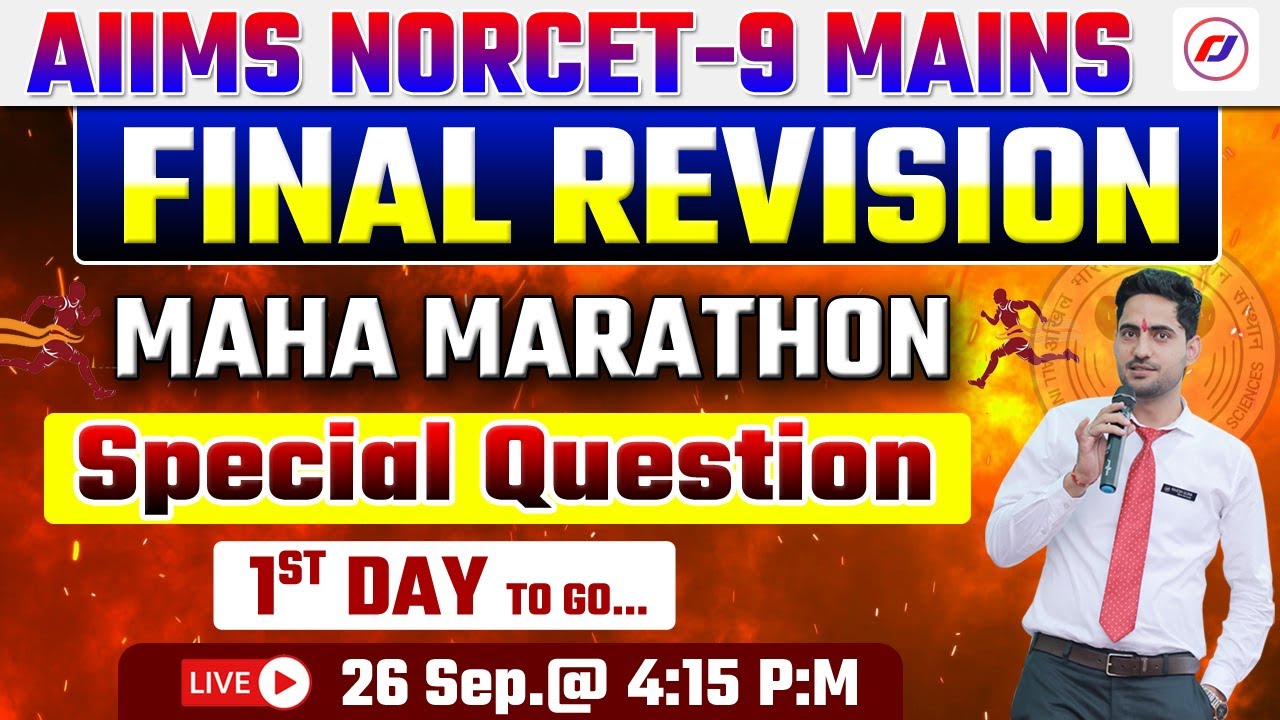 FINAL REVISION | MAHA MARATHON AIIMS NORCET -9 Mains | Special questions |mains mcq| RJ CAREER POINT