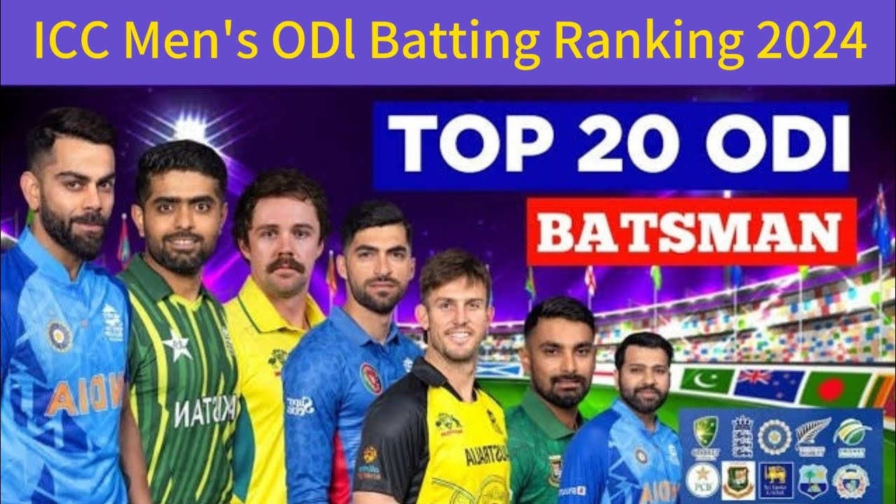 ICC Men's ODl Players batting Ranking 2024/Top 20 batters Ranking 2024 ...