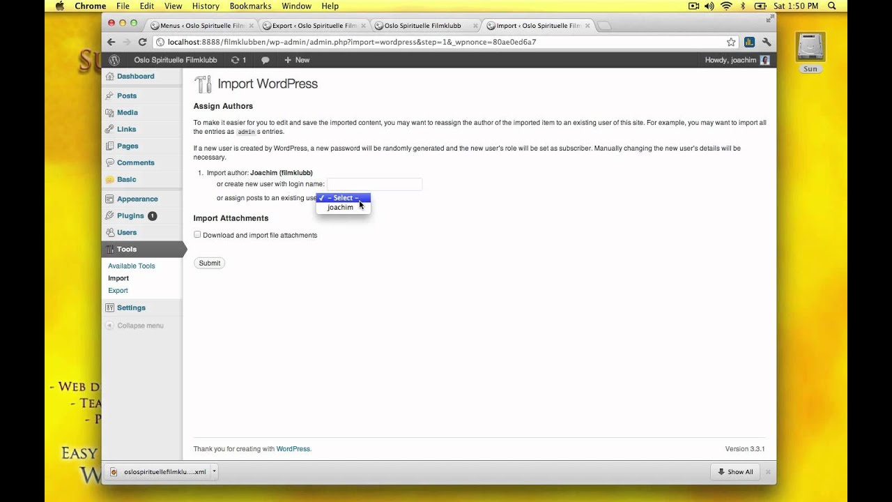 How to use the WordPress Importer - Exporter plugin - tutorial - YouTube