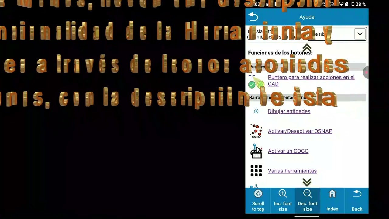 STONEX: MENU AYUDA CAD EN TERRENO