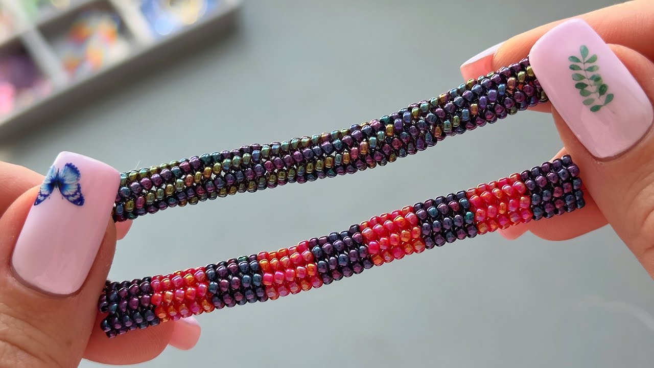 Товстий ДЖГУТ на 8м бісеринок (2 варіанти плетіння)