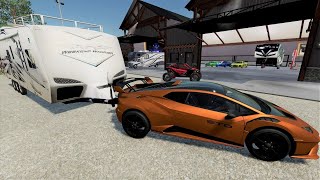 Millionaire goes camping with Lamborghini and ATV | Farming Simulator 22