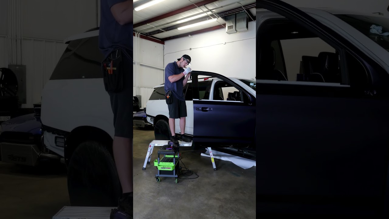 Watch this 2024 Cadillac Escalade get an epic Matte Purple Black Iridescent wrap!