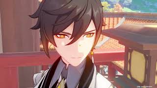 Zhongli Drinking Tea From Fontaine Zhonglis Anecdote Chronicles