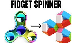 How to make a fidget spinner using 24 pieces snake cube puzzle