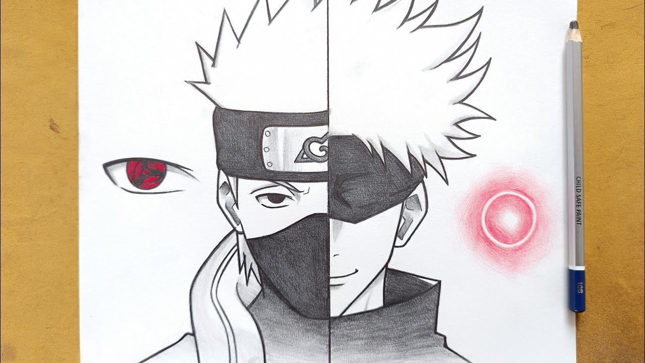 How to draw Kakashi with Gojo reversal red technique || Anime drawing || Easy drawing ideas