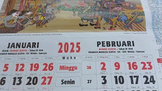 Kalender Jawa 2025 Lengkap Dengan Sasi, Wuku, Hari Baik dan Tidak Baik