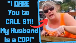 r/EntitledPeople - Karen Neighbor Makes Her COP HUSBAND Harass Me! Destroys His Career.