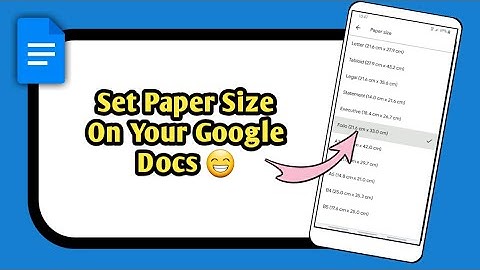 How To Change Paper Size  On Google Docs