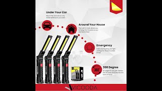 VICOODA LED Work Light - Rechargeable Magnetic Base LED Light