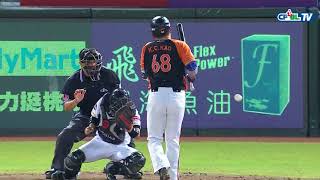 09/14 統一 vs Lamigo 四局上，張閔勛遭觸身球反彈擊中後，又被球棒揮到