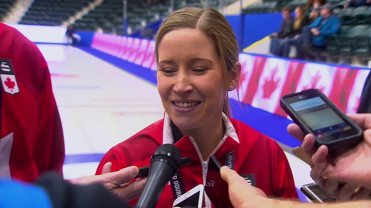 2018 Canad Inns Canadian Mixed Doubles Trials - Media Scrum - Gold Medal ice cube