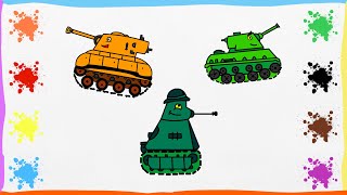 How to draw a tank | Funny tanks | Как нарисовать танк для детей | Рисование для детей