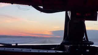 cockpit video of DC-6 take-off in Alaska.