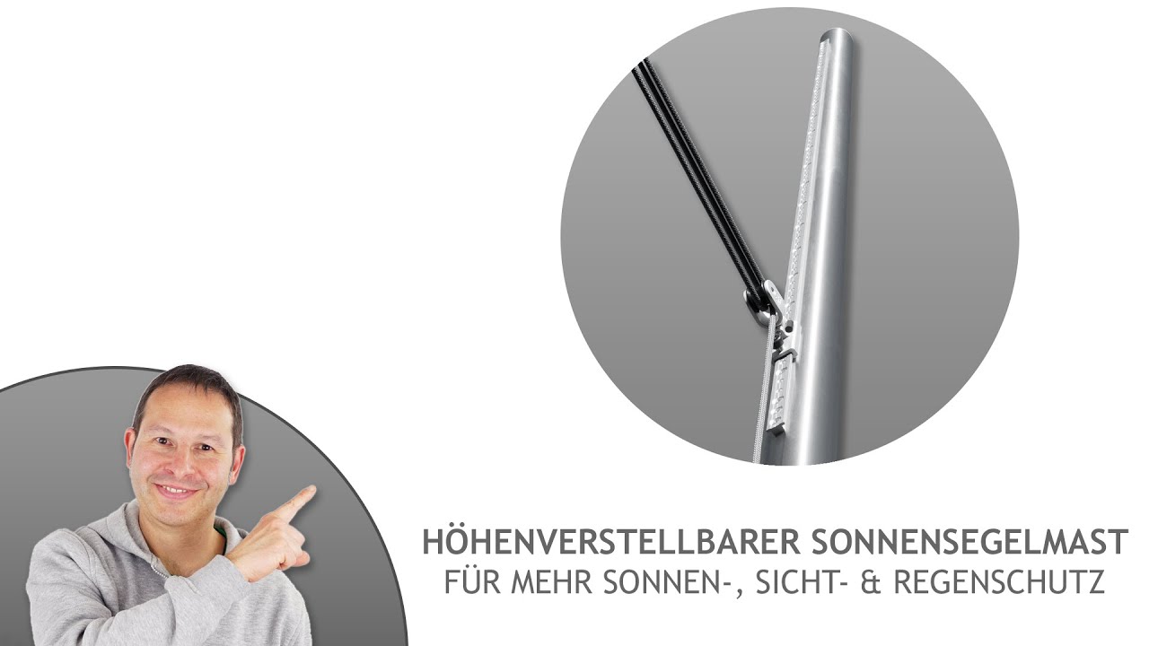 Hhenverstellbarer Sonnensegel Mast 60,3mm - fr mehr Sonnen-, Sicht- &  Regenschutz | Pina