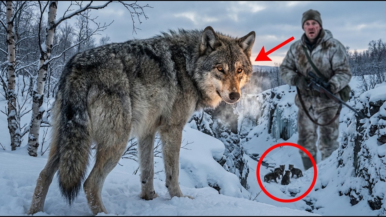 Охотник целился в волка у оврага. Но когда зверь посмотрел назад — он опустил ружьё