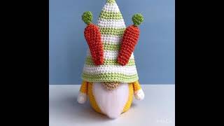 Crochet Carrot Bunny Gnome Pattern, Easter basket, Spring gnome pdf