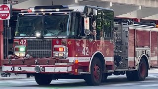 Chicago Fire Department Engine 42 & Ambulance 42 Responding